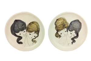 Vallauris Plates by Brescon, 1950, Set of 2