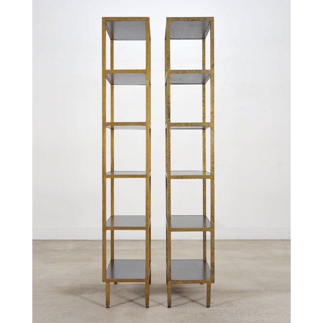 Pair of Oly Studio Gilt Iron 'Stella' Étagères Bookcase Shelves For Sale In Sacramento - Image 6 of 18