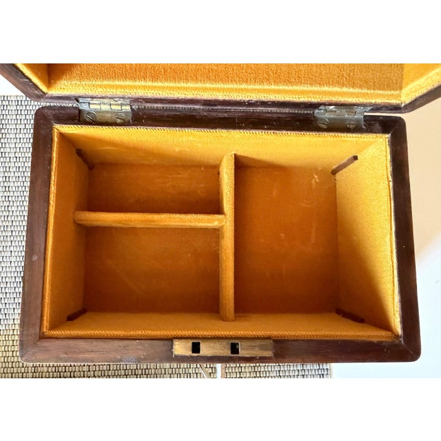 Antique Rosewood Jewelry Box With Lock and Key For Sale In Los Angeles - Image 6 of 17