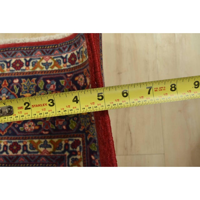 Sarouk Rug 8’3” X 10’11” Red Wool Vintage Traditional Hand-Knotted Carpet For Sale - Image 13 of 15