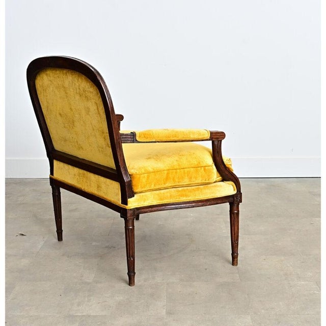 Gold French 19th Century Oak & Velvet Louis XVI Style Marquise For Sale - Image 8 of 11