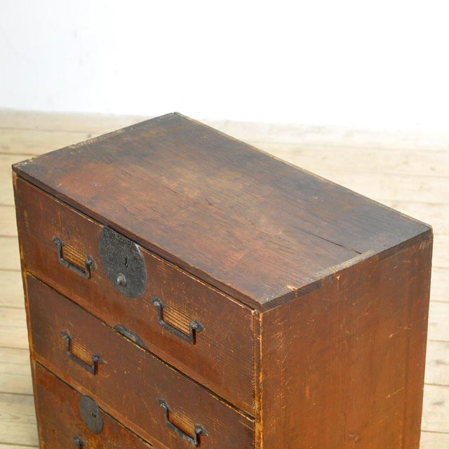 Wood Small Japanese Chest of Drawers, 1900s For Sale - Image 7 of 12