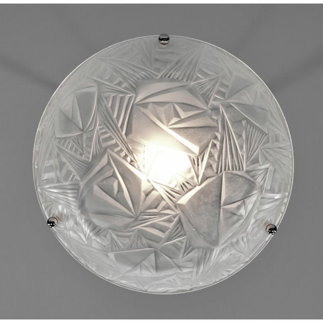 Silver Noverdy French Art Deco Pendant Light 1930s For Sale - Image 8 of 13