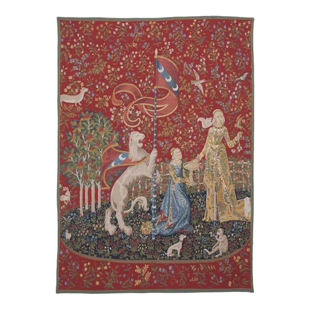 Dame a La Licorne - Le Gout Tapestry - 140 X 100 Cm (4'7" X 3'3") - Requires Rod Size 3 For Sale