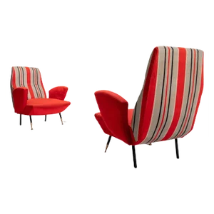 Set of Vintage Italian Disco Chairs in Original Upholstery, 1960s