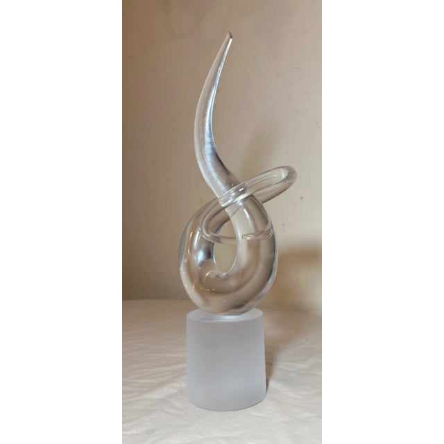 Transparent Vintage Renato Anatra Vetri Murano Studio Art Glass Sculpture Signed Statue For Sale - Image 8 of 10