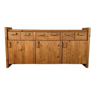 Scandinavian Brutalist Pine Sideboard by Hans Frydendahl, Denmark, 1970s For Sale