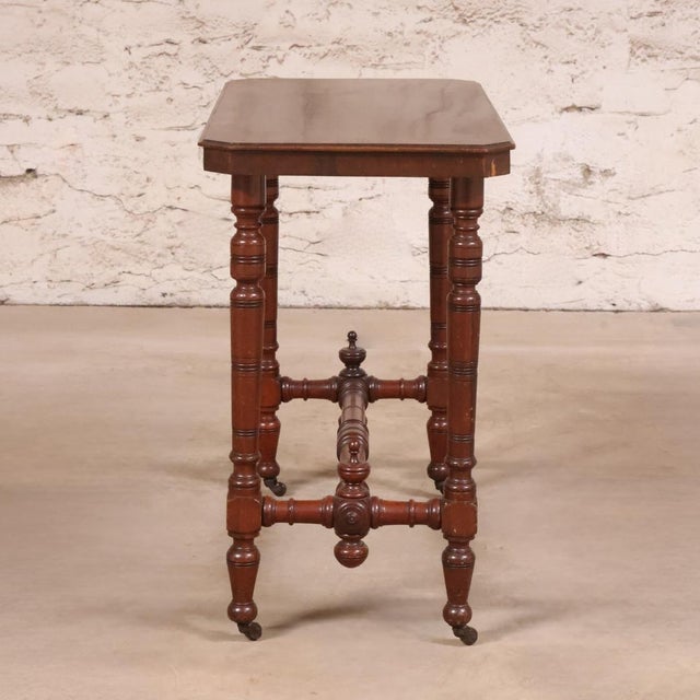 English 19th Century English Turned Leg Writing Table (Small) For Sale - Image 3 of 5