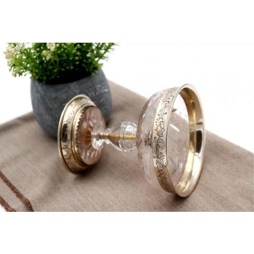 Cup in Cut Crystal with Silver Structure For Sale - Image 4 of 8