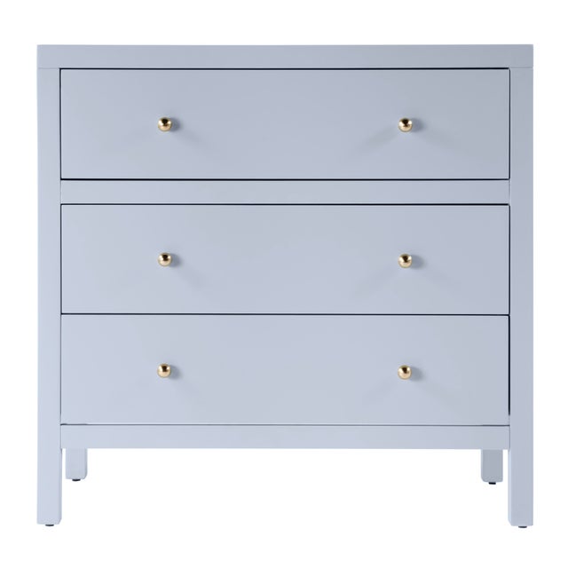 2020s Nora 34 in. W Wood 3 Drawer Chest, Light Blue For Sale - Image 5 of 9