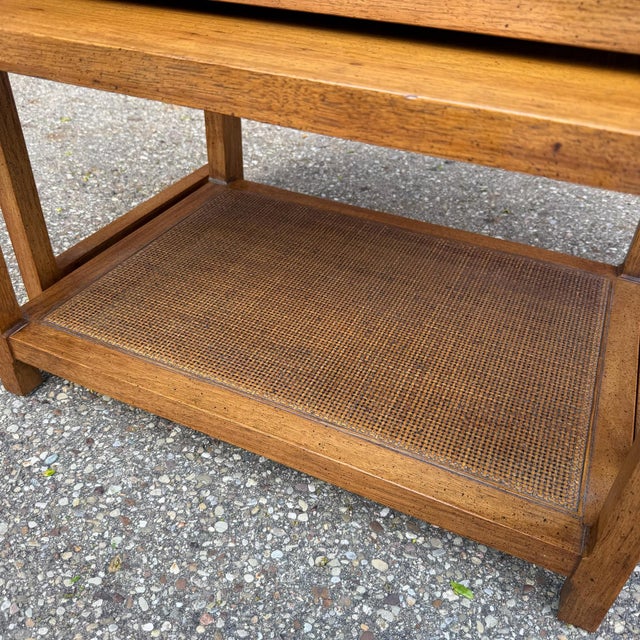 Mid Century Modern Nesting Side Tables With Cane Shelves For Sale - Image 12 of 12