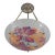 Loys Lucha French Art Deco Pendant Light 1930s - Red Orange Floral Enameled Bowl For Sale