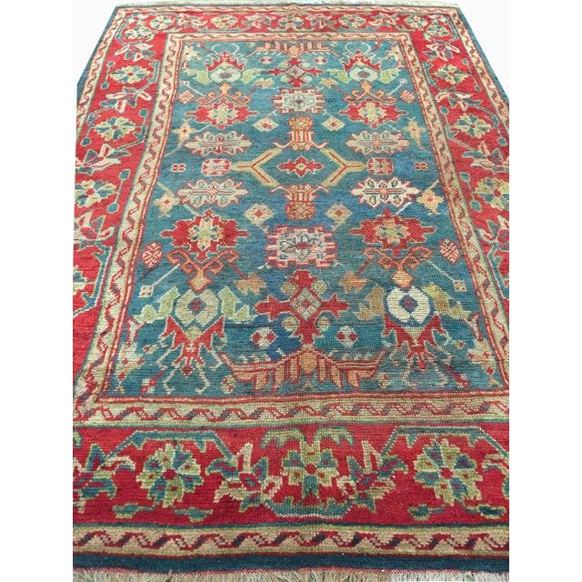 Red Antique Red Turkish Oushak Area Rug, 6ft X 9ft For Sale - Image 8 of 8