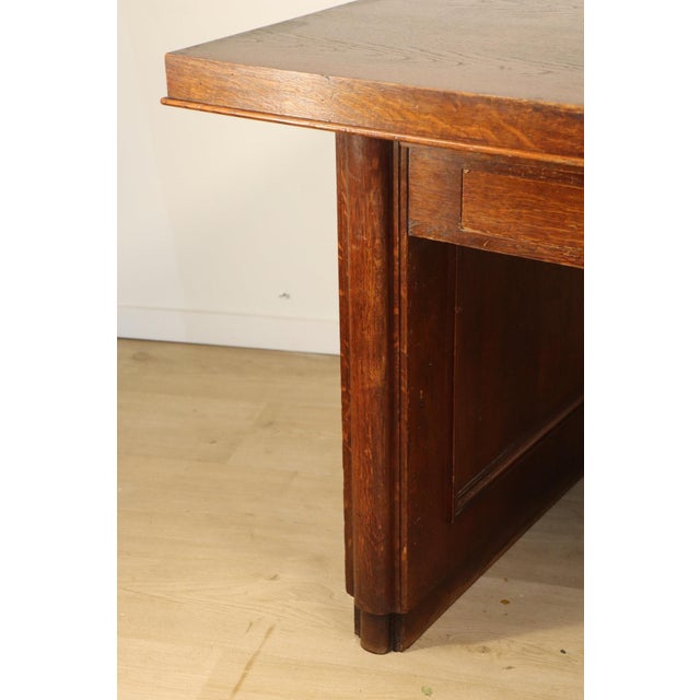Modern Art Deco Oak Desk, 1940 For Sale - Image 4 of 18