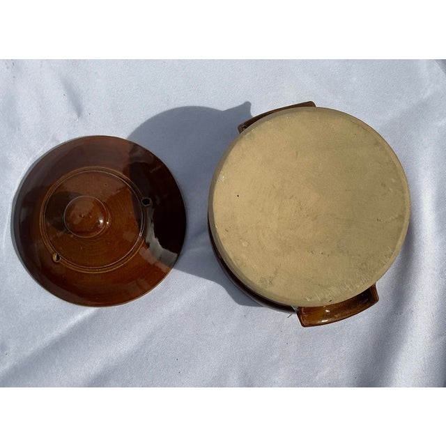 Brown 1970's Vintage Pearsons of Chesterfield Brown Glazed Stoneware Casserole Dish With Lid For Sale - Image 8 of 9