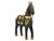 English Vintage Hand Carved Wood & Mosaic Brass and Copper Inlaid Horse Figurine For Sale - Image 3 of 11