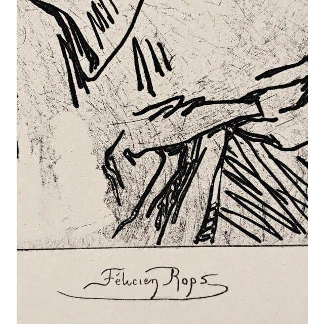 Paper Félicien Rops, Woman from the Gâtinais, 19th Century, Engraving For Sale - Image 7 of 15
