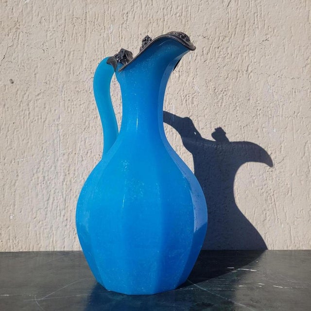 Mid-19th Century Blue Glass Paste Pitcher For Sale - Image 12 of 15