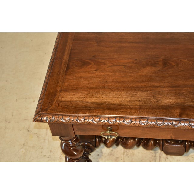 19th Century Walnut Library Table For Sale - Image 11 of 15
