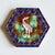 Blue French Trivet in Polychrome Barbotine with Pink Bird, 1860 For Sale - Image 8 of 8