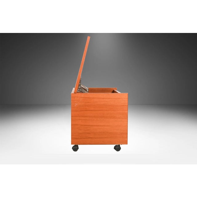 Mid-Century Modern Vintage Danish Modern Teak Blanket Storage Cabinet For Sale - Image 3 of 12