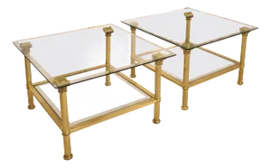 1980s Pair of French Hollywood Regency Coffee Tables Attributed to Maison Jansen