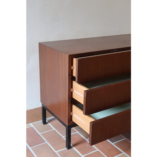 1960s Teak Chest of 3 Drawers on Black Metal Base, 1960s For Sale - Image 5 of 12