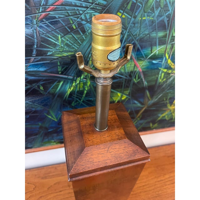 Mid-Century Modern Vintage Knob Creek Patinated Copper Column Table Lamp For Sale - Image 3 of 11