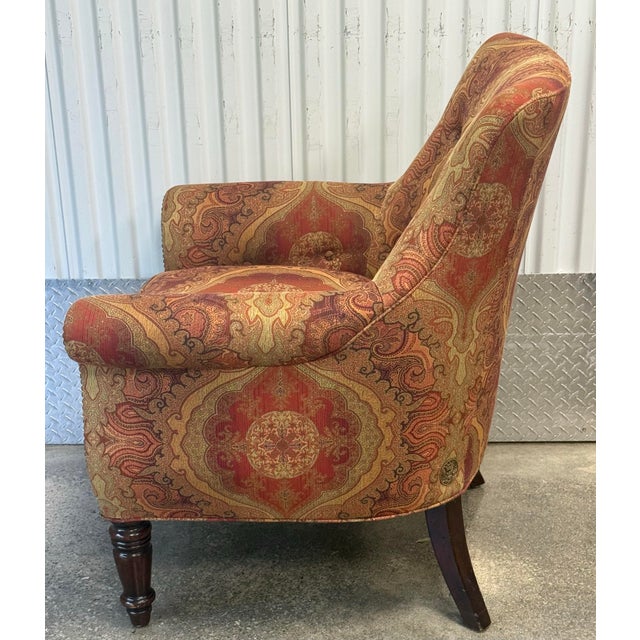 Greenbaum Interiors Upholstered Lounge Chair With Ottoman For Sale - Image 4 of 9