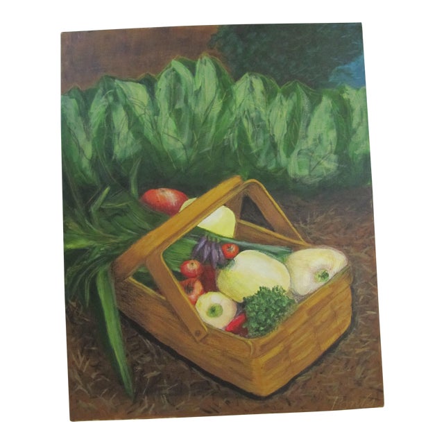 Basket of Vegetables Acrylic Painting Chairish