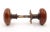 Traditional Vintage Reddish Brown Ceramic Passage Door Knob Set For Sale - Image 3 of 5