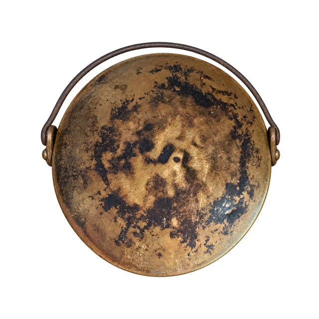 Brass Antique Brass Hearth Cauldron With Bail Handle (Likely 19th/Early 20th Century.) For Sale - Image 8 of 10