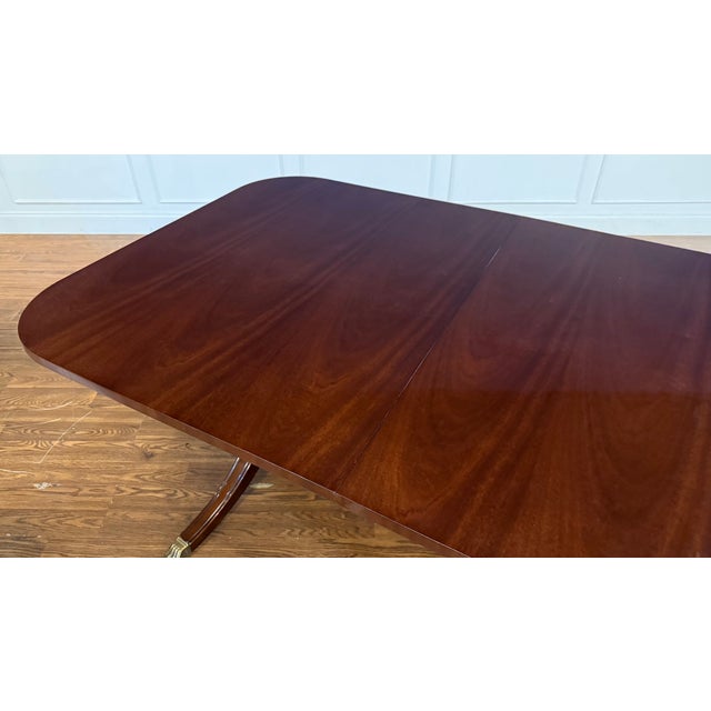 Traditional Georgian Style Mahogany Double Pedestal Dining Table by Leighton Hall - Showroom Sample For Sale - Image 9 of 16