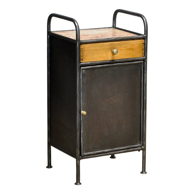 Nightstand with Marble Top, 1920s For Sale