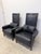 Wood Umberto Asnago Black Leather Peggy Lounge Chairs for Georgetti, 1990s - A Pair For Sale - Image 7 of 18