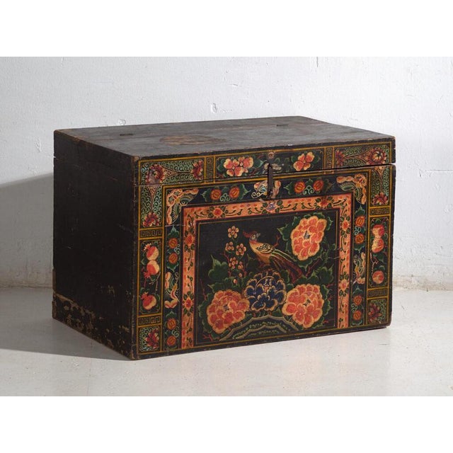 Antique Chinese Painted Trunk For Sale - Image 11 of 11