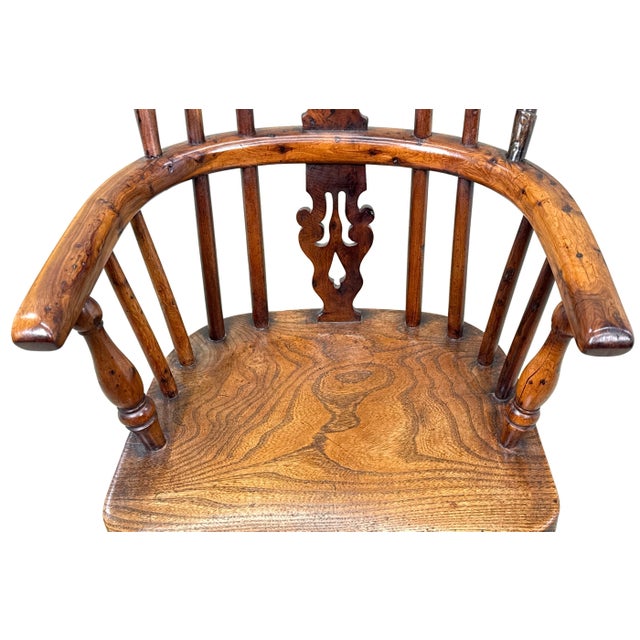Antique Children's Windsor Armchair in Yew Wood, 1820 For Sale - Image 14 of 17