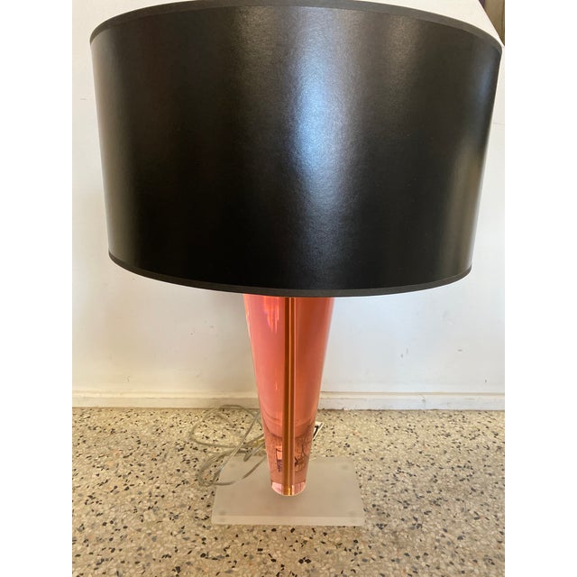 Signed Lucite Acrylic Table Lamp For Sale In Tampa - Image 6 of 6