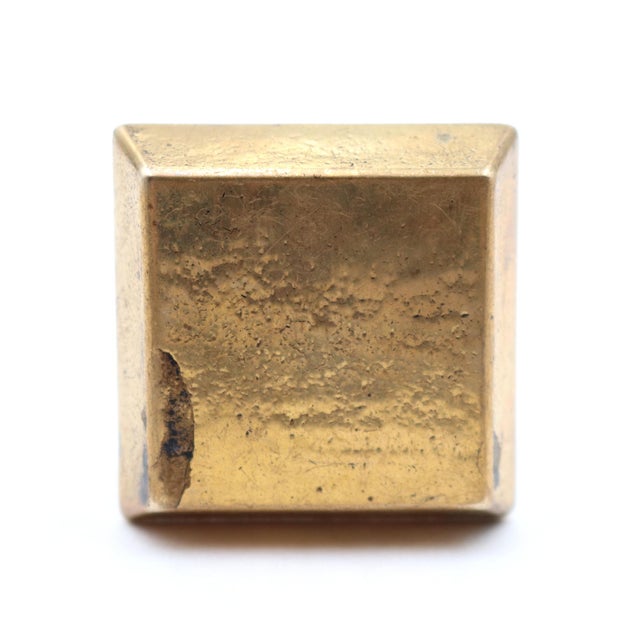 Modern 20th Century Set of Modern 1.625 In. Square Polished Brass Cabinet Drawer Knobs For Sale - Image 3 of 5
