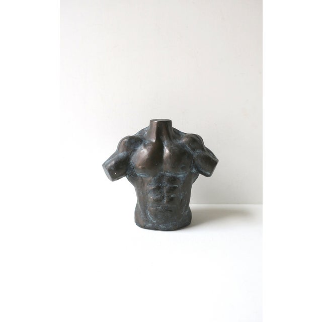 A substantial plaster/composition male torso sculpture, signed and dated by artist, circa 1990s. A male torso sculpture...