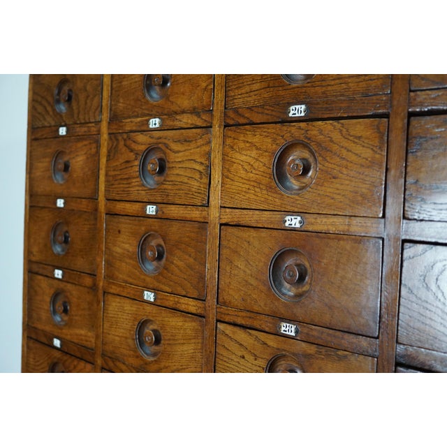 Large English Oak Apothecary Cabinet, 1920s For Sale - Image 15 of 18