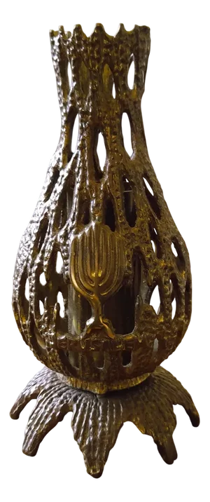 Brutalist Menorah Candleholder in Bronze by Wainberg, 1970s