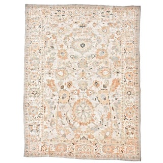 Persian Sultanabad Wool 9x13 Tan, Grey, Taupe & Ivory Handmade Area Rug #1142628 For Sale