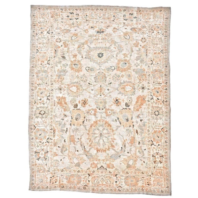 Condition: New Origin: Persian Design: Sultanabad Actual Size: 9.5 X 12.6 Thickness: 1/4in Color: Ivory, Tan, Brown, Dark...