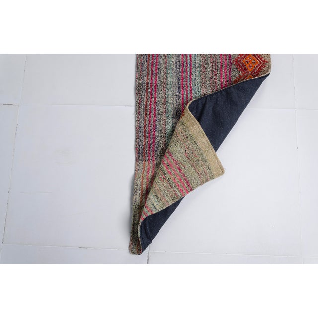 Turkish Fleatweave Vintage Runner Rug For Sale - Image 3 of 11