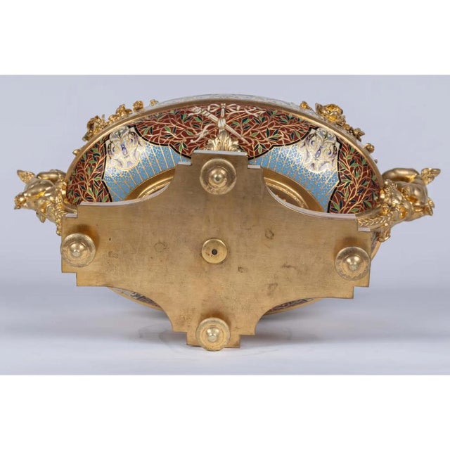 Antique French Ormolu, Champleve Enamel and Onyx Figural Centerpiece ...