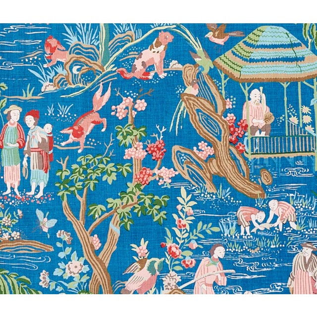 Schumacher Schumacher Yangtze River in Peacock 4 Yards Backed For Sale - Image 4 of 5