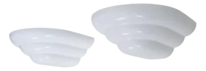 Art Deco Style Wall Lights in White Lacquered Metal, 1980s, Set of 2