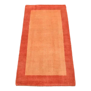 Gabbeh Rug 2’10” X 5’2” Orange Wool Contemporary Hand-Knotted Carpet