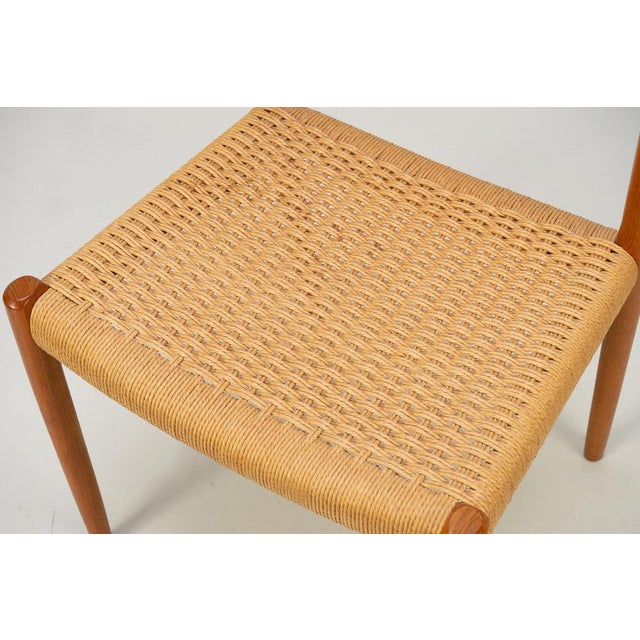 Model 77 Dining Chairs in Teak with Papercord Seats by Niels O. Møller for J.L. Møllers, Denmark, 1959, Set of 4 For Sale - Image 12 of 14